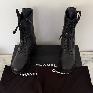 CHANEL Combat Boots in size 39.5